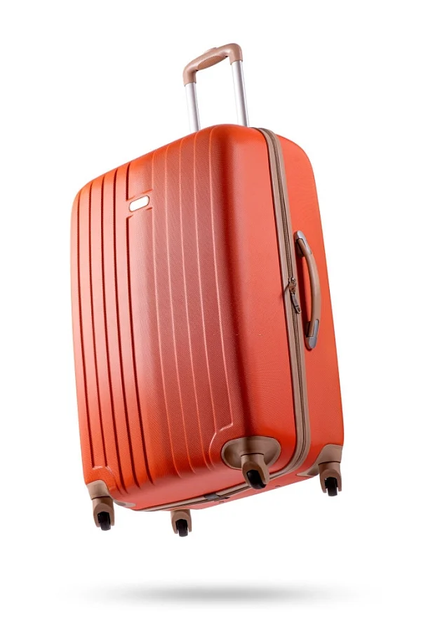 Vibrant Orange Hard-Shell Spinner Suitcase - Durable Travel Luggage